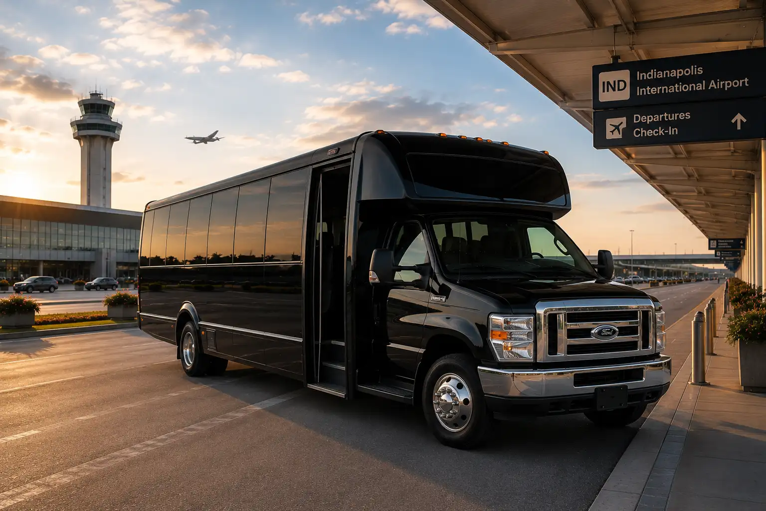 Mini Bus Airport Shuttle Indianapolis - 28 Passenger Group IND Transportation